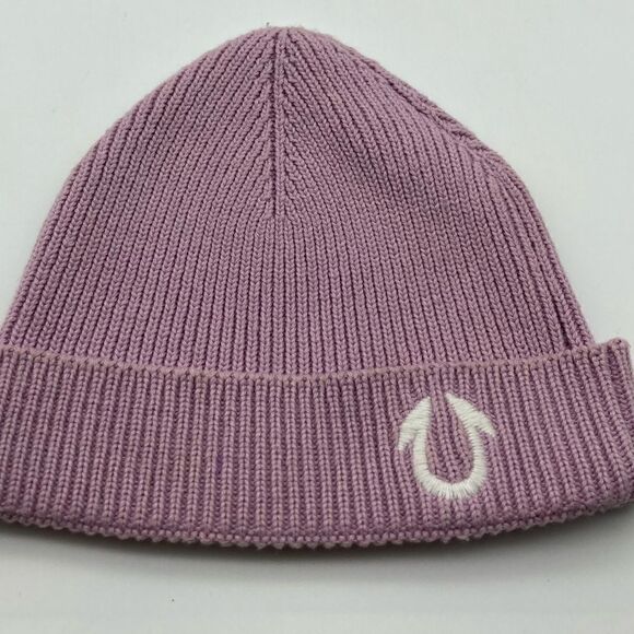 NWT True Religion Brand Jeans Light Purple Beanie 100% Cotton - Picture 3 of 7